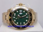 Replica Yellow Gold Rolex GMT-MASTER II Watch SS Green Face